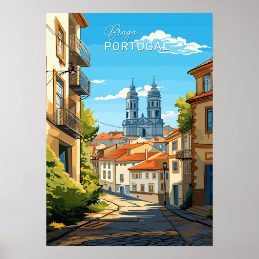 Aangepaste tekst Braga Portugal Poster (Voorkant)