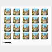 Aangepaste tekst Braga Portugal Vierkante Sticker (Vel)