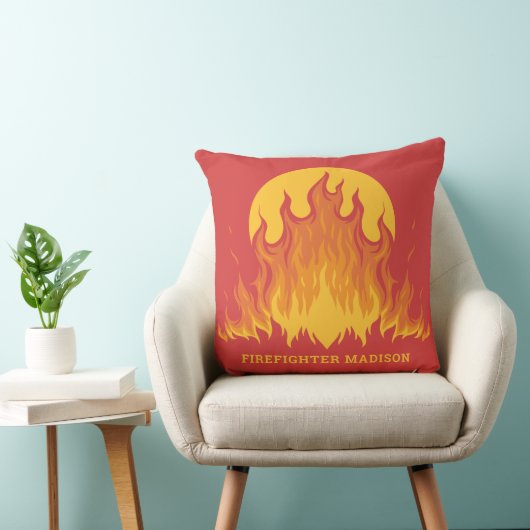 Aangepaste tekst Brandweerman Kussen (Stoel)