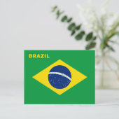 Aangepaste tekst Brazilië vlag Briefkaart (Staand voorkant)