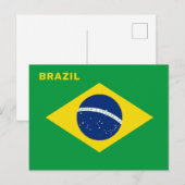 Aangepaste tekst Brazilië vlag Briefkaart (Voorkant / Achterkant)