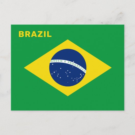 Aangepaste tekst Brazilië vlag Briefkaart (Voorkant)