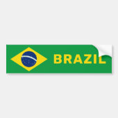 Aangepaste tekst Brazilië vlag Bumpersticker (Voorkant)