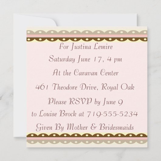 Aangepaste tekst Bridal Shower-uitnodigingen Kaart (Achterkant)