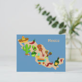 Aangepaste tekst briefkaart MEXICO culturele kaart (Staand voorkant)