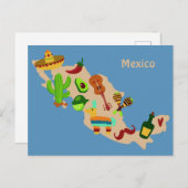 Aangepaste tekst briefkaart MEXICO culturele kaart (Voorkant / Achterkant)