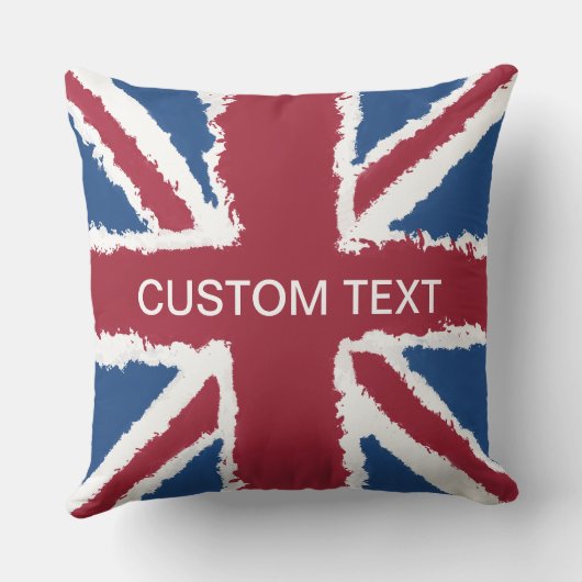 Aangepaste tekst Britse Union Jack-vlag kunst Heva Kussen (Achterkant)