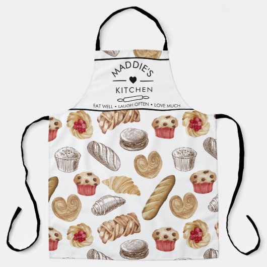 Aangepaste tekst Brood Bakker Patroon Schort (Voorkant)