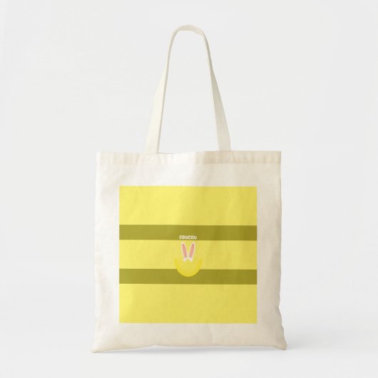 Aangepaste tekst Bunny Ears Egg Tote Bag (Voorkant)