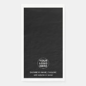 Aangepaste tekst & Business Logo Promotional Black Servet (Voorkant)