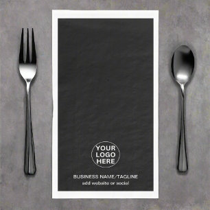 Aangepaste tekst & Business Logo Promotional Black Servet