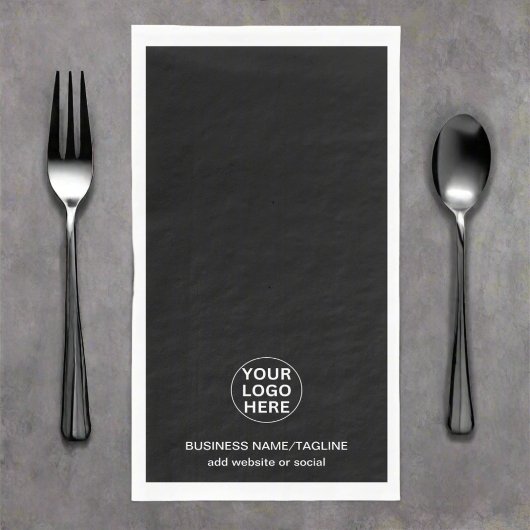 Aangepaste tekst & Business Logo Promotional Black Servet
