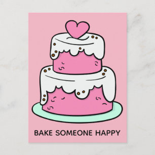 Aangepaste tekst Cake Illustratie briefkaart