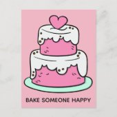Aangepaste tekst Cake Illustratie briefkaart (Voorkant)