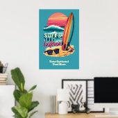 Aangepaste tekst California Surfen Poster (Thuiskantoor)