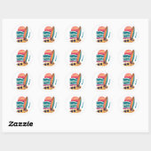Aangepaste tekst California Surfen Ronde Sticker (Vel)