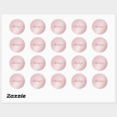 Aangepaste tekst Callgraphy Luxe Rose Goud Bedankt Ronde Sticker (Vel)
