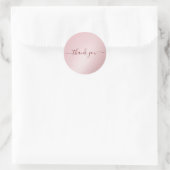 Aangepaste tekst Callgraphy Luxe Rose Goud Bedankt Ronde Sticker (Tas)