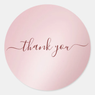 Aangepaste tekst Callgraphy Luxe Rose Goud Bedankt Ronde Sticker