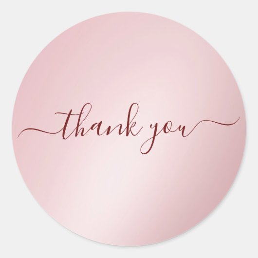 Aangepaste tekst Callgraphy Luxe Rose Goud Bedankt Ronde Sticker (Voorkant)
