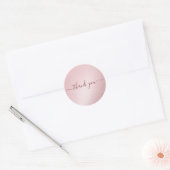 Aangepaste tekst Callgraphy Luxe Rose Goud Bedankt Ronde Sticker (Envelop)