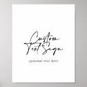Aangepaste Tekst Calligrafie Modern Elegant Bord Poster (Voorkant)