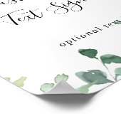 Aangepaste tekst Calligrafie Script Groene Bladwij Poster (Hoek)