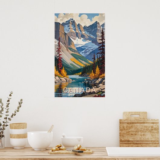 Aangepaste tekst Canada Reizen Poster (Keuken)