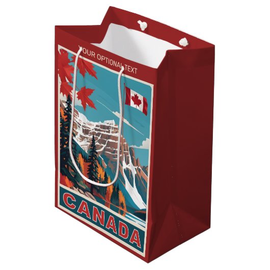 Aangepaste tekst Canada Reizen Poster Medium Cadeauzakje (Voorkant Gekanteld)