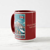 Aangepaste tekst Canada Reizen Poster Mok (Voorkant links)