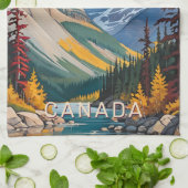 Aangepaste tekst Canada Reizen Poster Theedoek (Gevouwen)