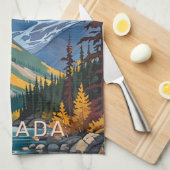 Aangepaste tekst Canada Reizen Poster Theedoek (Quarter Fold)