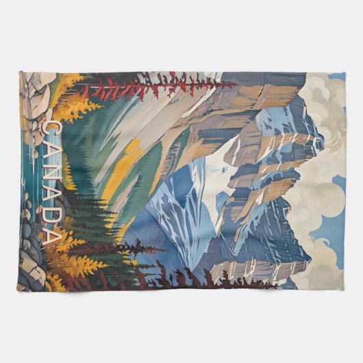 Aangepaste tekst Canada Reizen Poster Theedoek (Horizontaal)