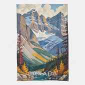 Aangepaste tekst Canada Reizen Poster Theedoek (Verticaal)