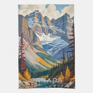 Aangepaste tekst Canada Reizen Poster Theedoek