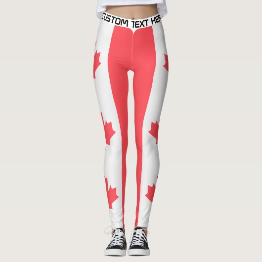 Aangepaste tekst Canada Voetbal Leggings (Voorkant)