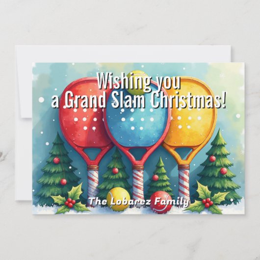 🎾🎄Aangepaste tekst, Candy Cane Smash Feestdagenkaart (Voorkant)