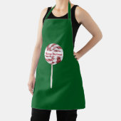 Aangepaste tekst Candy Cane Swirl Kerstlollypop Schort (Insitu)