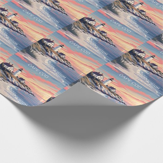 Aangepaste tekst Cape Cod Massachusetts Cadeaupapier (Hoek)
