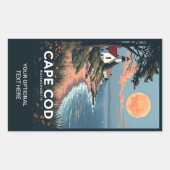 Aangepaste tekst Cape Cod Massachusetts Rechthoekige Sticker (Voorkant)