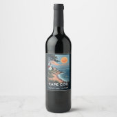 Aangepaste tekst Cape Cod Massachusetts Wijn Etiket (Voorkant)