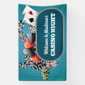 Aangepaste tekst Casino / Poker Spandoek (Verticaal)