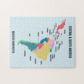 Aangepaste tekst Centraal- en Zuid-Amerika Legpuzzel (Horizontaal)