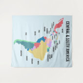 Aangepaste tekst Centraal- en Zuid-Amerika Wandkleed (Voorkant (horizontaal))