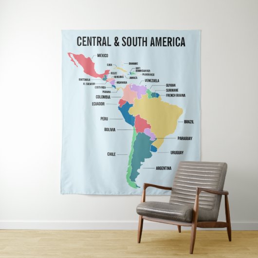 Aangepaste tekst Centraal- en Zuid-Amerika Wandkleed (In situ)