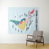 Aangepaste tekst Centraal- en Zuid-Amerika Wandkleed (In Situ (horizontaal))