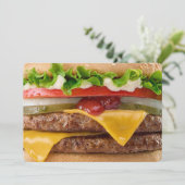 Aangepaste tekst cheeseburger kaart (Staand voorkant)