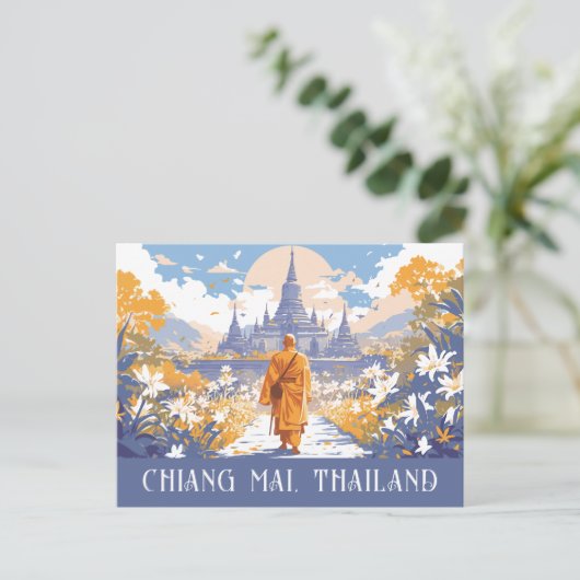 Aangepaste tekst Chiang Mai Thailand Briefkaart (Staand voorkant)