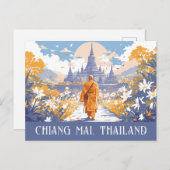 Aangepaste tekst Chiang Mai Thailand Briefkaart (Voorkant / Achterkant)