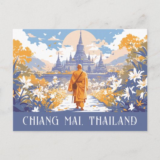 Aangepaste tekst Chiang Mai Thailand Briefkaart (Voorkant)